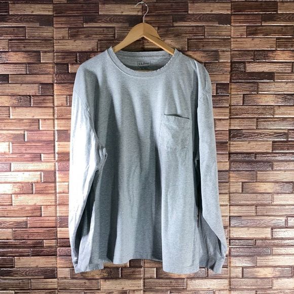 Bundle of 2 Mens L.L. Bean Long Sleeve T Shirts Blue & Gray - Picture 2 of 14
